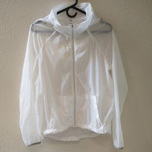 26 International lightweight white hooded windbreaker sun protection